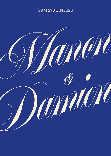 Faireparts de mariage bleu et beige traditionnel moderne